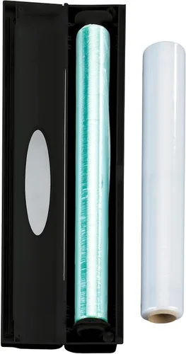 Vista 9 de WENKO Organización y almacenamiento de papel de aluminio recargable, dispensador de papel de aluminio y plástico con cortador deslizante