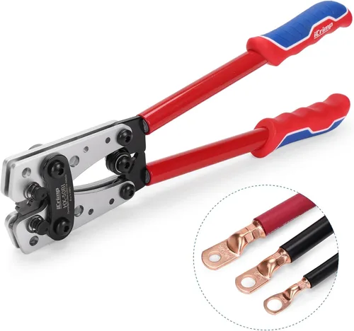 Vista 9 de iCrimp - Herramienta de prensado para terminales de cable resistentes, terminales de batería, terminales de cobre AWG 8-1/0