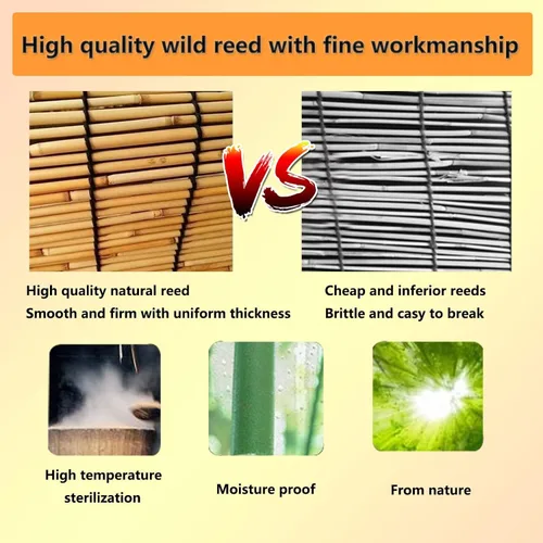 Vista 2 de Persianas de bambú de tamaño personalizado para ventanas, persianas de bambú, cortinas de caña impermeables anti-UV, persianas de bambú
