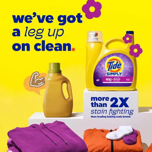 Vista 4 de Tide Simply All-In-One, detergente líquido para ropa sucia con aroma a flor de saúco, 89 cargas, 117 onzas líquidas