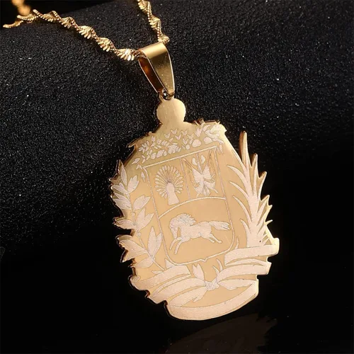 Vista 3 de Collares con colgante de Venezuela de acero inoxidable joyería venezolana