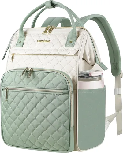 Vista 8 de EMPSIGN - Mochila para laptop de 15.6 pulgadas para mujeres, bolsa de viaje para computadora, negocios y trabajo, repelente al agua, mochila casual