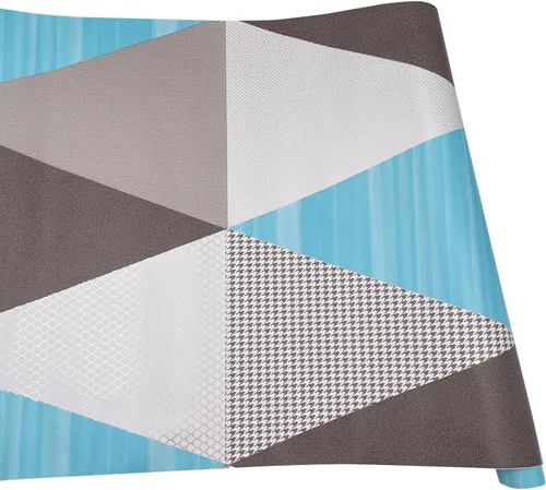 Vista 5 de Yifel y Revestimiento de estante de estilo nórdico con patrón triangular de PVC para cajón, cubierta de papel para el hogar, laptop, computadora