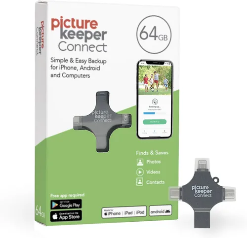 Vista 11 de Picture Keeper Connect Unidad Flash USB para Fotos y Videos para Apple, Android y Dispositivos PC, Unidad de Pulgar de 32GB plateado