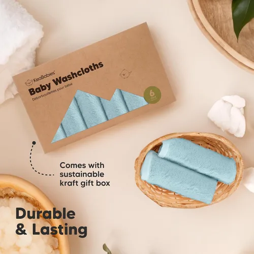 Vista 7 de Paquete de 6 paños de viscosa suave y absorbente de bambú para cara, cuerpo, toallas de bebé para recién nacidos, niños, niños pequeños, bebés