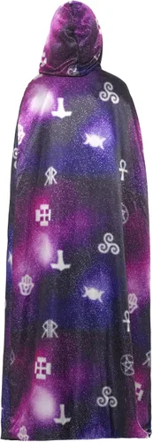 Vista 3 de Smiffys - 45118 - Cabo Deluxe Reversible Galaxy Ouija - Negro y Morado - Talla única