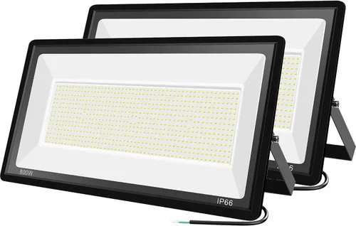 Vista 9 de Paquete de 2 luces de inundación LED de 80 W, IP66 impermeables para exteriores, luz blanca de 6000 K, focos de seguridad para patio, jardín, patio