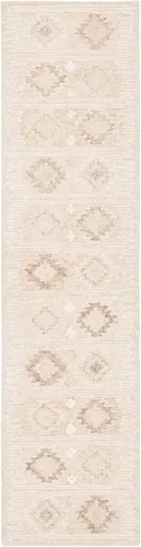 Vista 2 de SAFAVIEH Capri Collection - Alfombra de pasillo, 2 pies 3 pulgadas x 9 pies, color beige, lana hecha a mano, ideal para zonas de alto tráfico