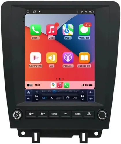 Vista 9 de Android 12 estéreo para Ford Mustang (2010-2014) Manual AC, pantalla IPS de 10 pulgadas 2G+32G Carplay inalámbrico incorporado/Android Auto Cámara