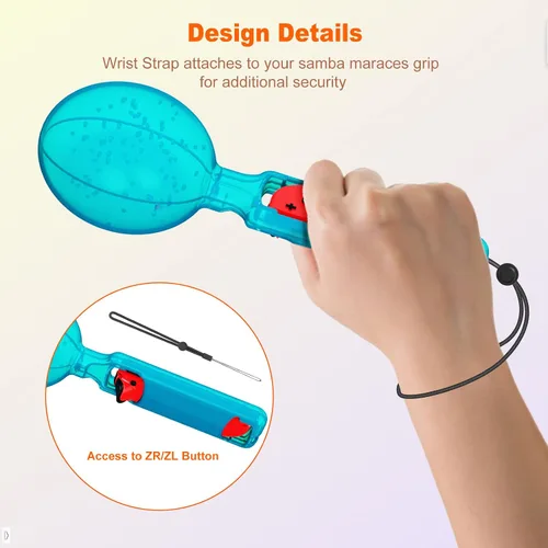 Vista 3 de Switch Joy Con Controller Grips,Uxilep Switch Hand Grips for Samba de Amigo Party Central,Samba Maracas Switch Sports Game Accessories