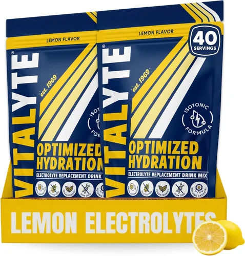Vista 25 de Polvo para preparar bebida natural de electrolitos, libre de gluten, contenedor con 80 porciones, marca Vitalyte, cítrico (Cool Citrus)