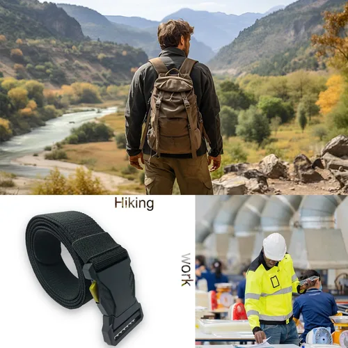 Vista 6 de Stretch Tactical Belt,Elastic Mens Belt with Quick Release,1.5" Work Belt for Casual,Hiking,Outdoors,47.24inch