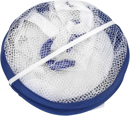 Vista 5 de Estante de secado de ropa de malla plegable para colgar ropa para ropa de lavandería, cesta de secadora de red de una sola capa cesta de lavado