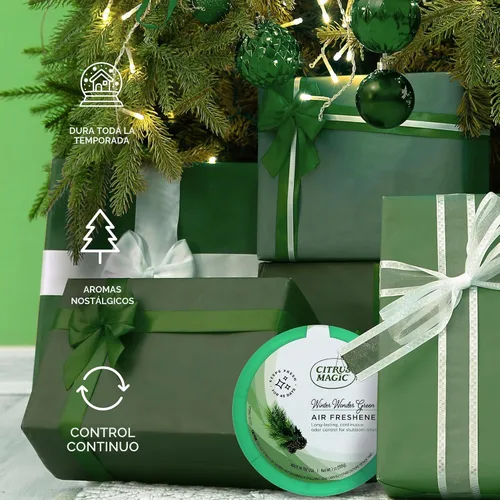 Vista 5 de Citrus Magic Ambientador sólido absorbente de olores navideños, Winter Wonder Green, 7 onzas, paquete de 3 Evergreen