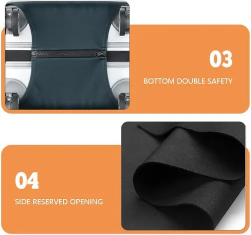 Vista 4 de Mithrim Protector conveniente lavable de la cubierta protectora del equipaje del viaje para el equipaje de diversos tamaños, Negro -, Moda