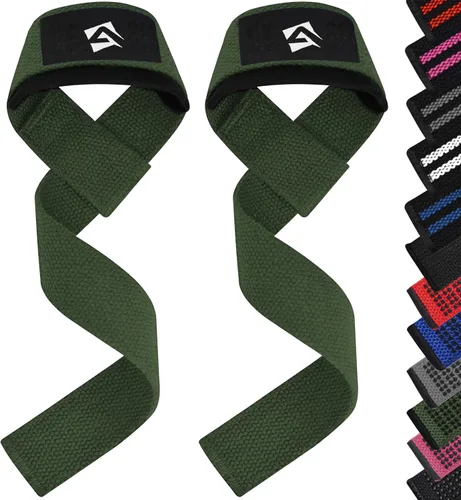 Vista 19 de AQF Weight Lifting Straps, Padded Cotton Gym Wrist Straps for Deadlifts