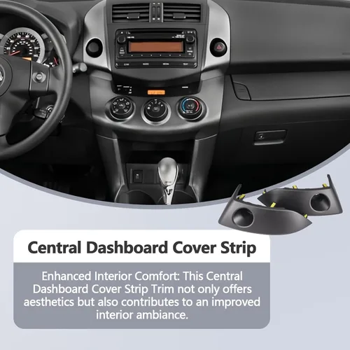 Vista 2 de Tira de cubierta central para salpicadero compatible con Toyota RAV4 Base Limited EV Sport 2006-2012 modelos seleccionados, panel de instrumentos
