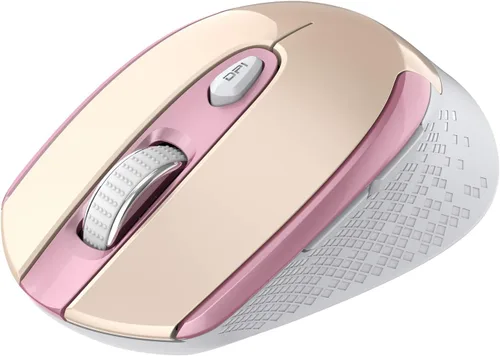 Vista 8 de Cimetech Ratón ergonómico inalámbrico, óptico de computadora de 2.4 G, 6 botones, silencioso con receptor USB, 3 DPI ajustables para laptop, Verde