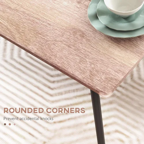 Vista 5 de HOMCOM Juego de mesa de comedor de 5 piezas para 4, mesa y sillas de cocina que ahorran espacio, juego de comedor rectangular con marco de acero