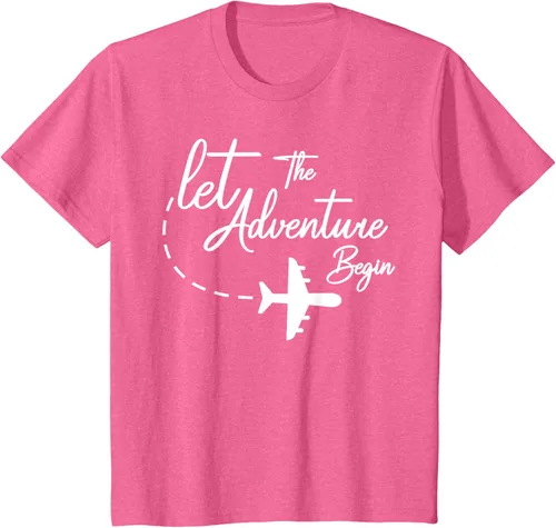 Vista 40 de Let The Adventure Begin - Camiseta inspiradora en modo de viaje en avión, Negro, S