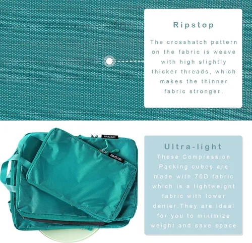 Vista 153 de BAGAIL 4 Set/6 Set Ultraligero Compresión Embalaje Cubos Organizador de Embalaje para Accesorios de Viaje Equipaje Maleta Mochila