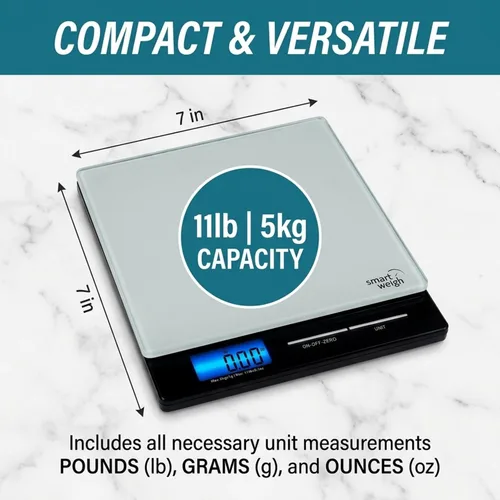 Vista 9 de Smart Weigh Escala Postal Profesional de USPS con Plataforma de Vidrio Templado, Múltiples Modos de Pesaje y Función de Tara, Escala de Envío
