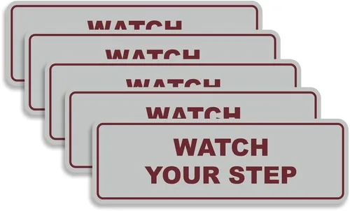 Vista 26 de Signs ByLITA Letrero estándar para pared o puerta con texto en inglés «Watch Your Step», señalización de salud y seguridad (negro), mediano