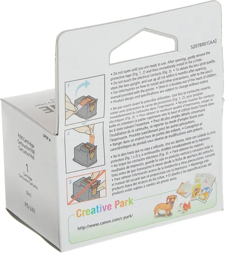 Vista 3 de Canon Cartucho de tinta negra PG-240 y PG-240 XL Black Ink Catridge compatible con impresoras MG2120, MG3120, MG4120, MX512, MX432, MX372, MX522