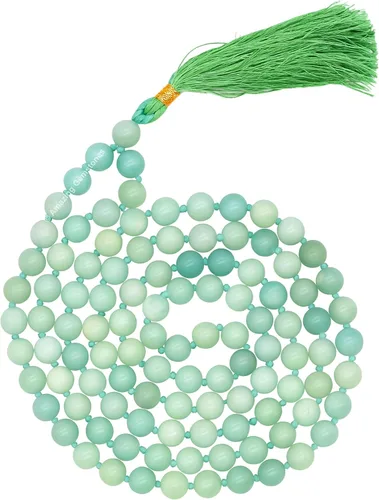 Vista 93 de Collar y Pulsera de Cuentas de Oración Japa Mala de Amazing Gemstone, 108 Cuentas para Meditación turquesa (African Turquoise)