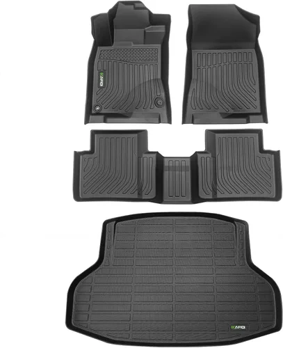 Vista 37 de HAFIDI® - Tapetes para auto con almacenamiento debajo del asiento, para todo clima, antideslizantes, de elastómero termoplástico, para la primera