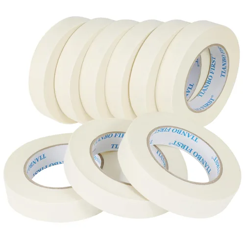 Vista 11 de Cinta adhesiva de 0.94 pulgadas de ancho, fina cinta blanca para pintores, cinta adhesiva beige a granel para pintar el hogar, oficina, escuela