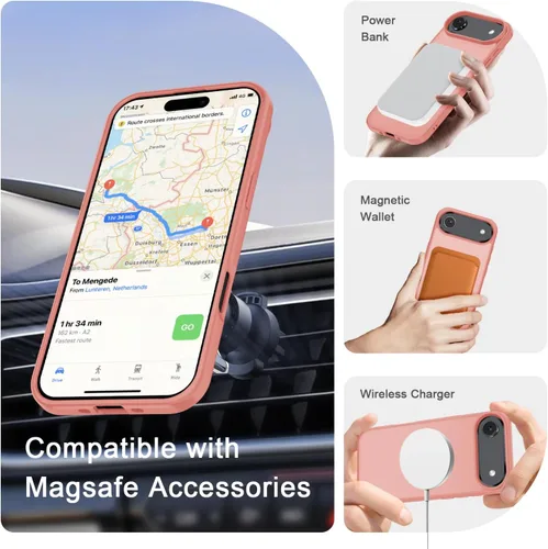Vista 153 de Funda para Google Pixel 10 Pro XL, cubierta magnética mate, color negro Fit for MagSafe, Screen Protector included, Shockproof Military Grade