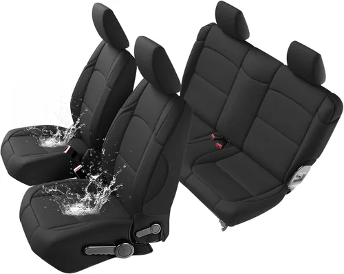 Vista 14 de GIANT PANDA Fundas de asiento de neopreno para Jeep Wrangler TJ (2003-2006), fundas de asiento impermeables de neopreno, acolchadas de espuma