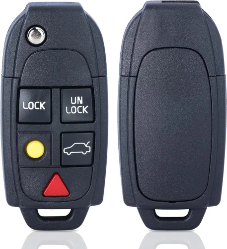 Vista 5 de Beefunny Carcasa de llave de mando a distancia plegable de repuesto con 5 botones para Volvo XC70 XC90 2003-2014 (1)