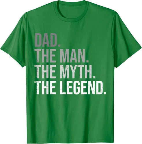 Vista 4 de Camiseta para hombre con texto en inglés "Dad The Man The Myth The Legend", Negro, S