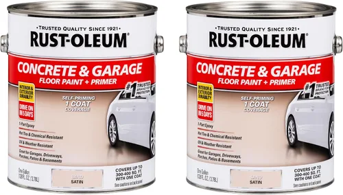 Vista 15 de Rust-Oleum 225359-2PK - Pintura e imprimación para pisos de concreto y garaje, galón, gris armadura satinada, paquete de 2
