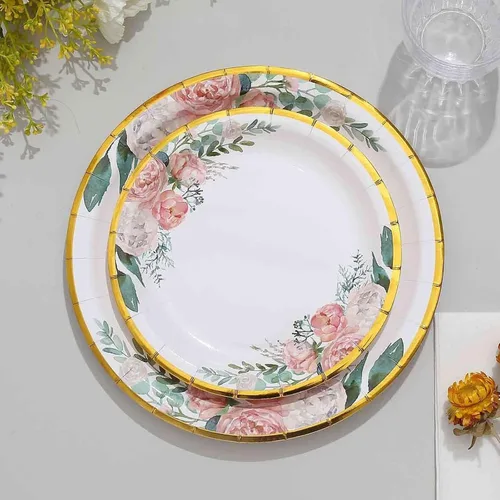 Vista 41 de Efavormart - Paquete de 50 platos redondos de bagazo biodegradables blancos de 7 pulgadas, compostables, ecológicos, desechables, aperitivos, Tipo 17
