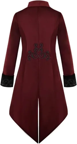 Vista 2 de Apocrypha Abrigo medieval steampunk para hombre, chaqueta gótica victoriana