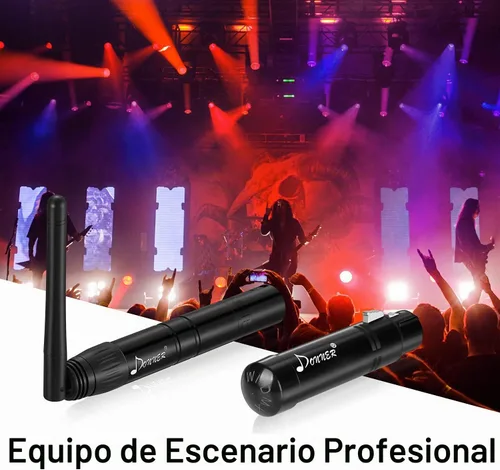 Vista 6 de Donner DMX512 Controlador inalámbrico Dfi DJ 2.4G DMX inalámbrico 7 receptores versión corta con cúpula de luz y 1 transmisor control de iluminación