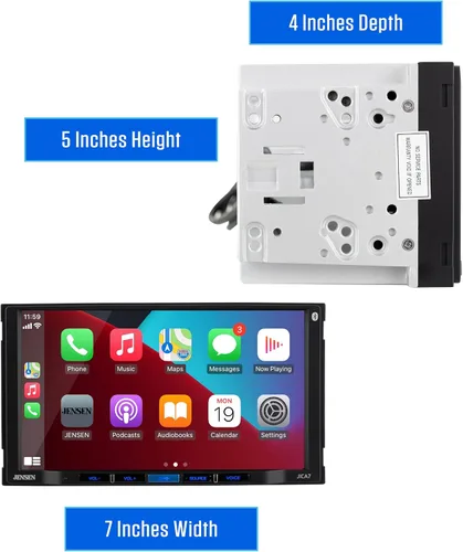 Vista 14 de [Usado] JENSEN J1CA7-BUC Apple CarPlay Android Auto certificado de 7 pulgadas Radio estéreo de coche con pantalla táctil doble DIN Llamadas