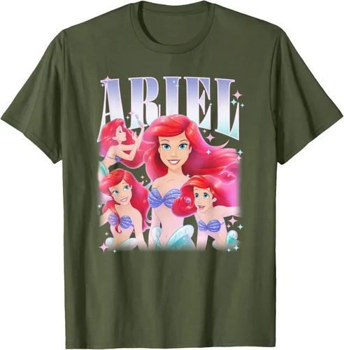 Vista 44 de Disney Camiseta de la princesa Ariel de la Sirenita Multi Pose, Negro