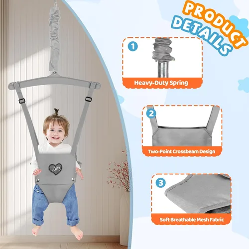 Vista 8 de Jersey de bebé con soporte, jerséis y gorilas con cadena ajustable Jersey para bebé de 6 a 24 meses, para jugar en interiores y exteriores, fácil