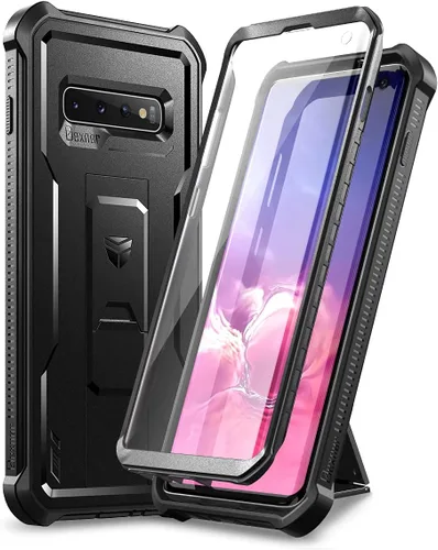 Vista 10 de Dexnor Funda para Samsung Galaxy S10, [Protector de Pantalla y Soporte Integrados] Protección de Grado Militar de Servicio Pesado a Prueba de Golpes