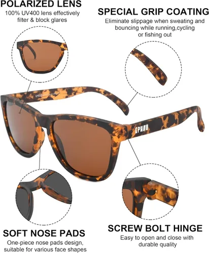 Vista 4 de EPHIU Lentes de sol deportivos polarizados para hombres y mujeres, lentes de espejo para correr, senderismo, ciclismo