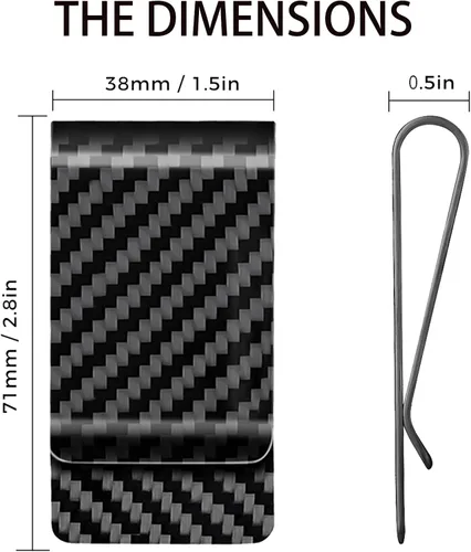 Vista 7 de CL CARBONLIFE Billetera de fibra de carbono con clip para dinero en efectivo y tarjeta de crédito, clip minimalista súper delgado y ligero