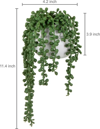 Vista 5 de MyGift - Juego de 2 macetas de cerámica blanca para colgar en la pared