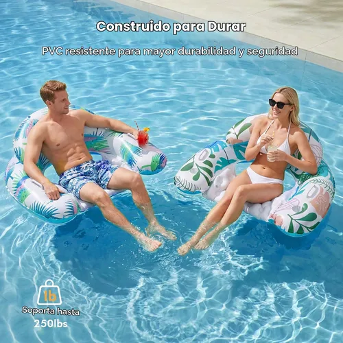 Vista 7 de OKSUWATER Paquete de 3 flotadores de piscina para adultos, multicolor