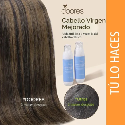 Vista 4 de Doores - Extensiones de cabello con clip estilo ombre (color degradado), extensiones de cabello natural, lacio y grueso