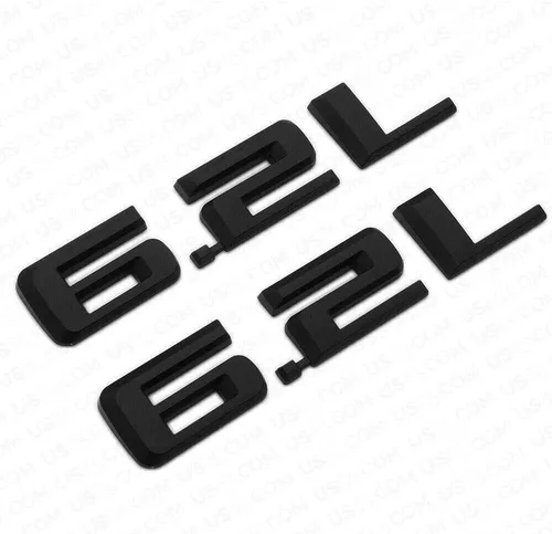 Vista 5 de 2 piezas 6.2L Emblema 3D para capó, adhesivo de logotipo y placa de estilo de carrocería, reemplazo para Silverado 1500 Sierra Camaro 19-22 (cromo)