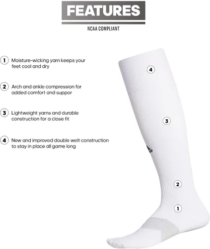 Vista 2 de adidas Unisex-adult Metro 5 Soccer Socks (1-pair)